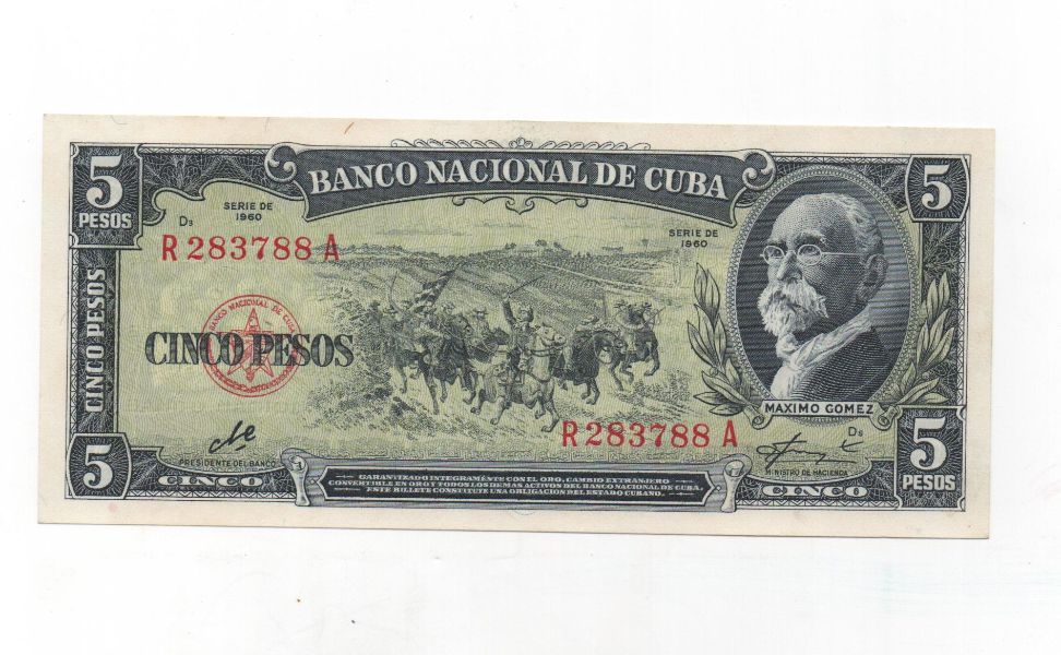 CUBA DEL AÑO 1960 DE 5 PESOS